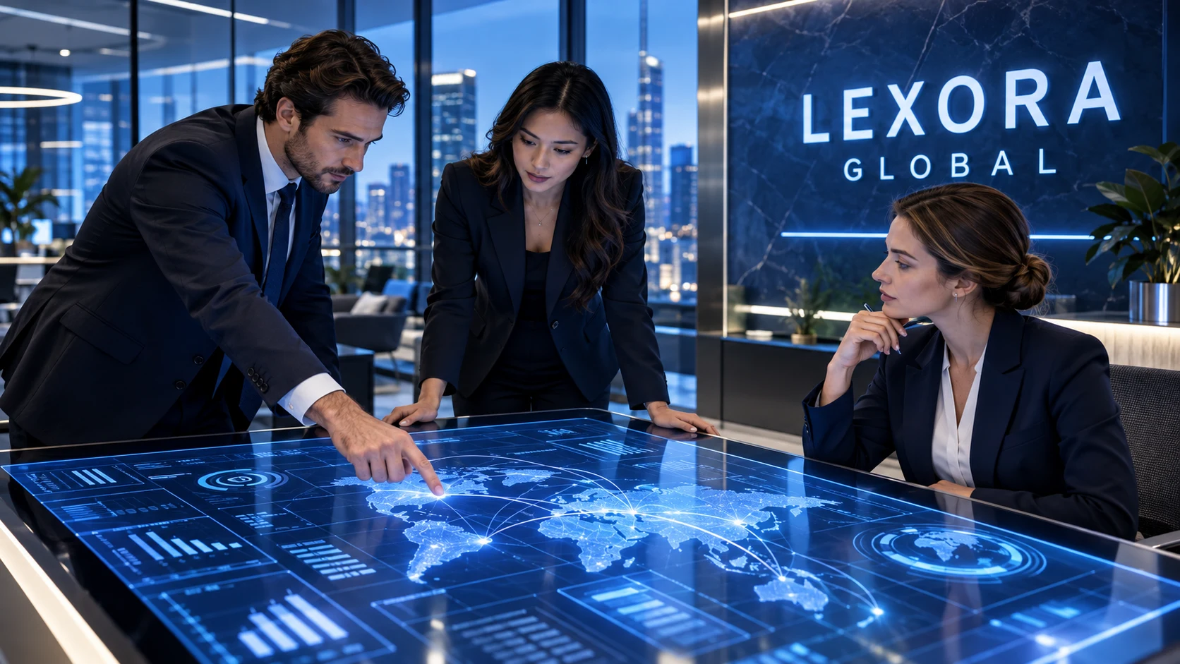 Business team coordinating digital workflows